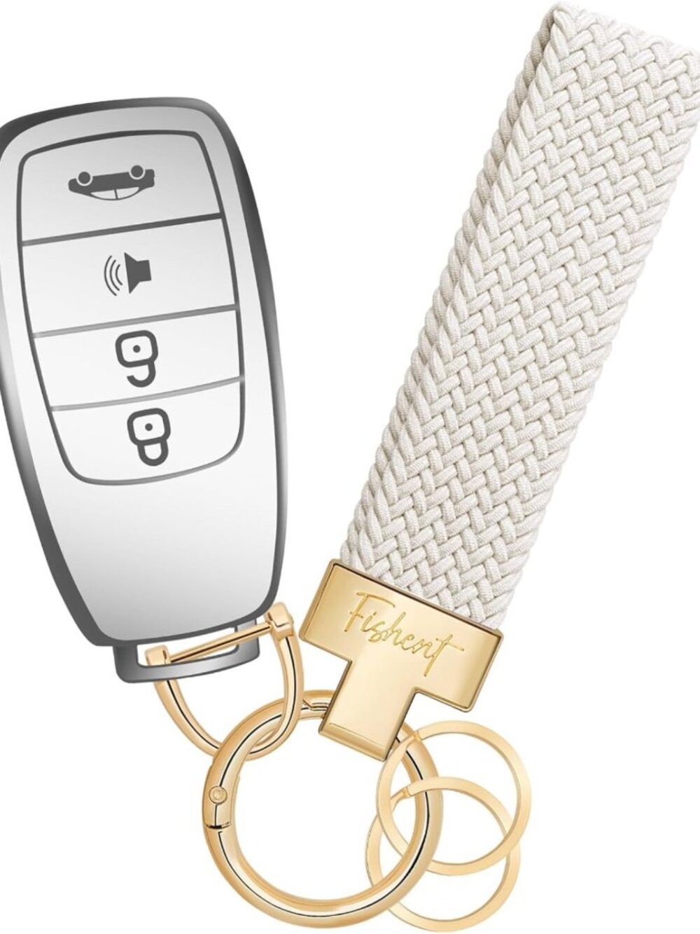 Stretchy Nylon Braided Keychain for Men & Women, Universal Key Fob Holder